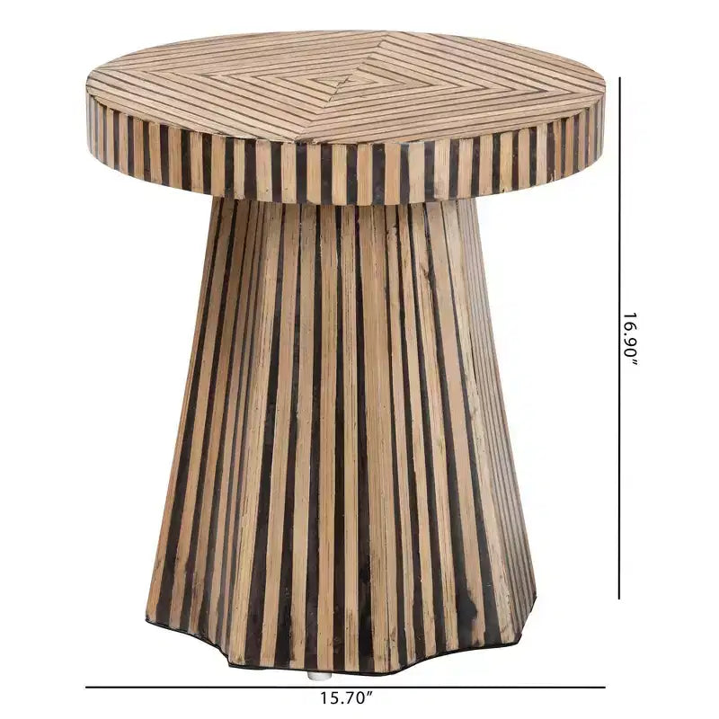 Table d'appoint en bambou bicolore Devika de Baxton Studio, marron foncé/marron naturel