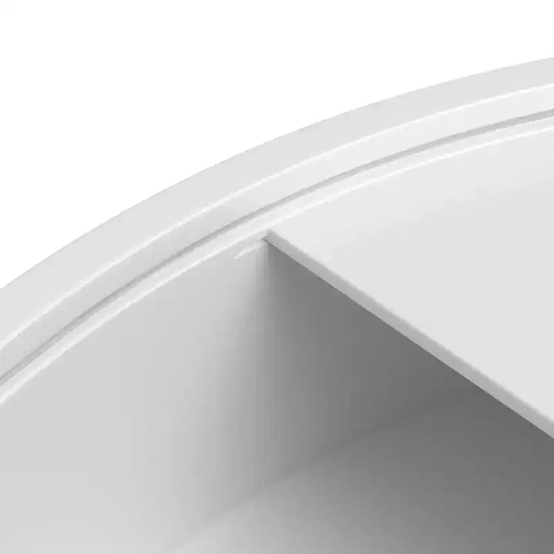 Table basse de rangement ronde moderne Lenvine 32" blanche - miBasics