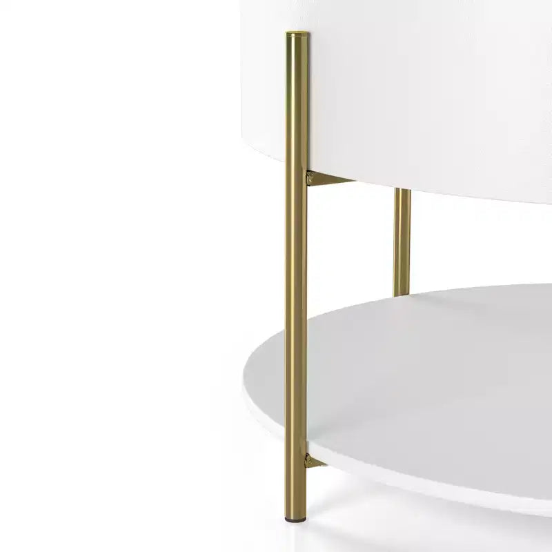 Table basse de rangement ronde moderne Lenvine 32" blanche - miBasics