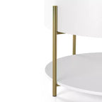 Table basse de rangement ronde moderne Lenvine 32" blanche - miBasics