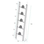 Échelle décorative Merisier Naturel - Flora Home : Porte-serviettes en Bois Massif, 5 Barreaux