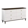 Acme Furniture 66.5" Carena Decorative Storage Drawer White & Brown Finish: 5-Drawer Wood Composite, No Assembly Required