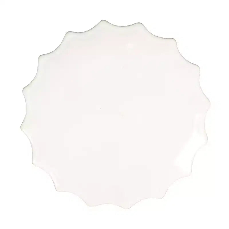 Table d'appoint ronde sculptée élégante en grès blanc Storied Home : 50,16 cm de hauteur, aucun assemblage requis, forme originale