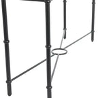 Console Saratoga Storied Home grise : pieds industriels en fer, acacia massif, design peu encombrant