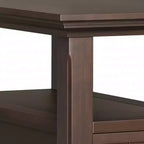 WyndenHall Normandy Table d'appoint étroite avec tiroir Brun Brunette : Étagère de rangement, Cadre en pin laqué