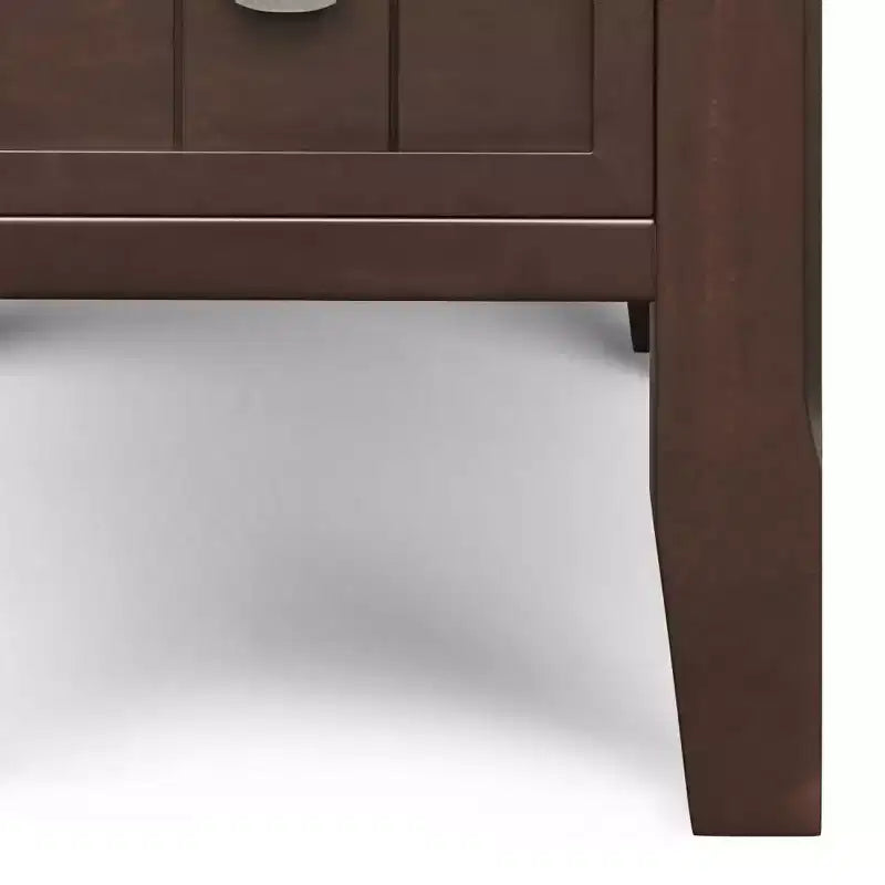 WyndenHall Normandy Table d'appoint étroite avec tiroir Brun Brunette : Étagère de rangement, Cadre en pin laqué