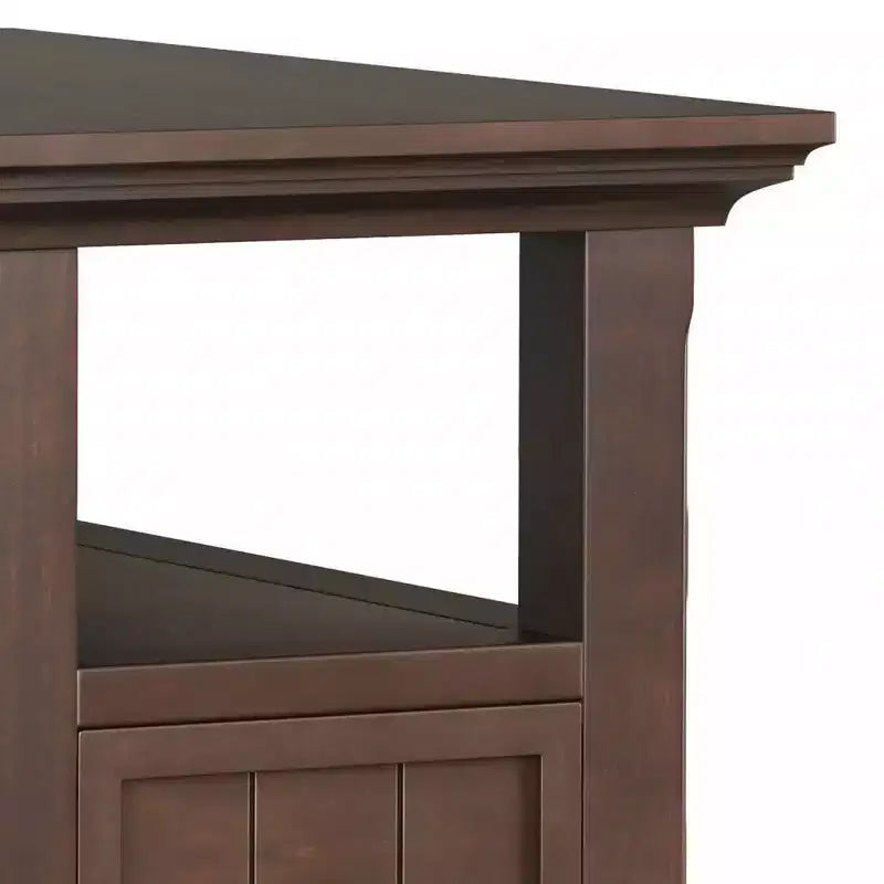 WyndenHall Normandy Table d'appoint étroite avec tiroir Brun Brunette : Étagère de rangement, Cadre en pin laqué