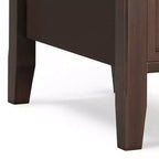 WyndenHall Normandy Table d'appoint étroite avec tiroir Brun Brunette : Étagère de rangement, Cadre en pin laqué