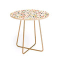Lane and Lucia Confetti Terrazzo Side Round Table Gold - Deny Designs: Birch Top, Flared Steel Legs