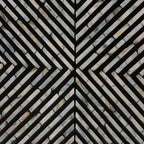 Baxton Studio Belenus, armoire de rangement bicolore en nacre et métal, rayée noir/gris/or : accent élégant, aucun assemblage requis