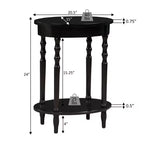 Table d'appoint ovale Brandi avec étagère par Breighton Home Classic Accents, finition espresso