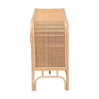 bali & pari Carabella Meuble de rangement 2 portes en rotin naturel Naturel : Étagères fixes, aucun assemblage requis