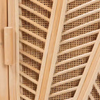 bali & pari Carabella Meuble de rangement 2 portes en rotin naturel Naturel : Étagères fixes, aucun assemblage requis