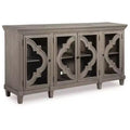 Fossil Ridge Door Accent Cabinet Gray - Signature Design by Ashley: Vintage-Inspired, Hidden Storage, Adjustable Shelves