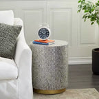 Table d'appoint contemporaine en nacre grise - Olivia & May