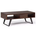 Mitchell Coffee Table: Urban Industrial, Metal & Solid Wood, Storage Drawer - WyndenHall