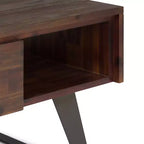 Table basse Mitchell : Industrielle urbaine, métal et bois massif, tiroir de rangement - WyndenHall