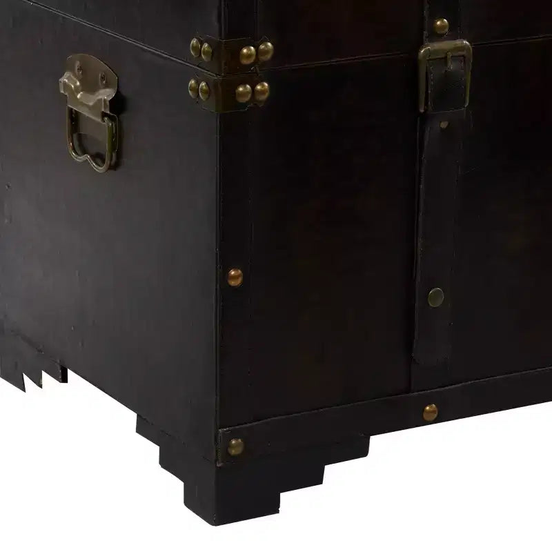 Lot de 3 Malles Traditionnelles en Bois Marron - Olivia & May : Finition Vieillie, Aucun Assemblage Requis, Rangement Décoratif