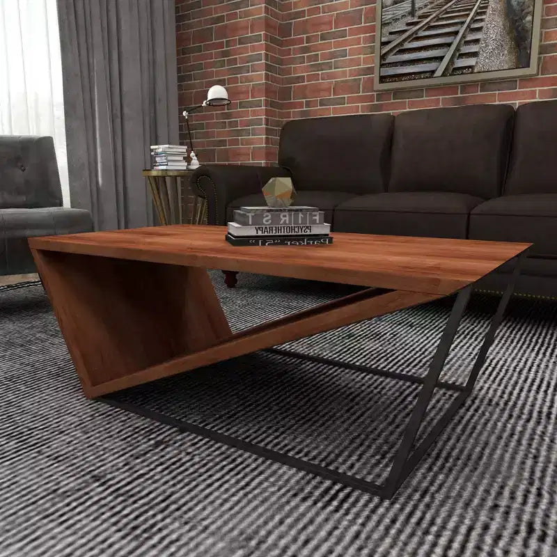 Table basse triangulaire moderne marron - Olivia & May