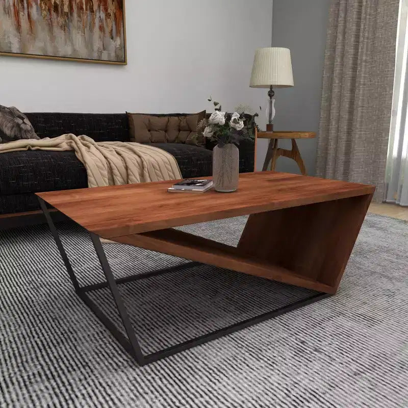 Table basse triangulaire moderne marron - Olivia & May