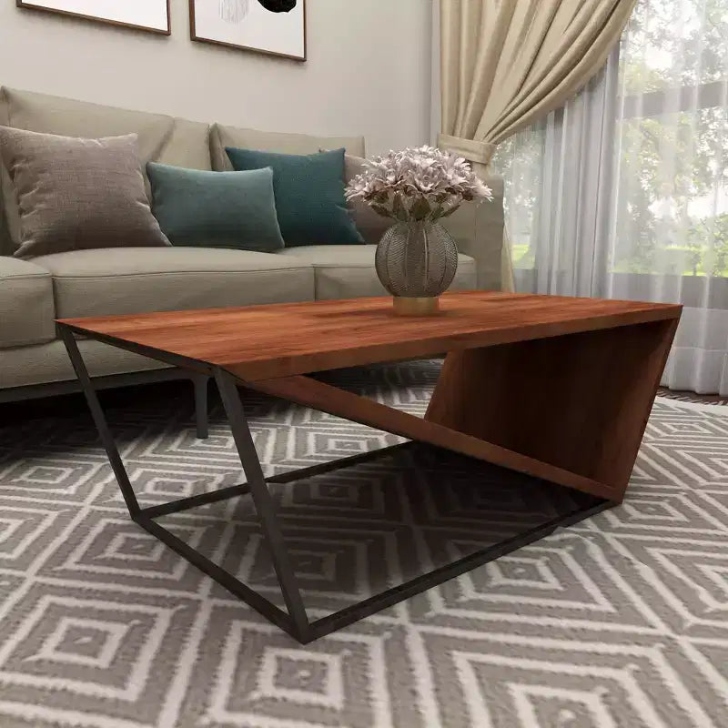 Table basse triangulaire moderne marron - Olivia & May