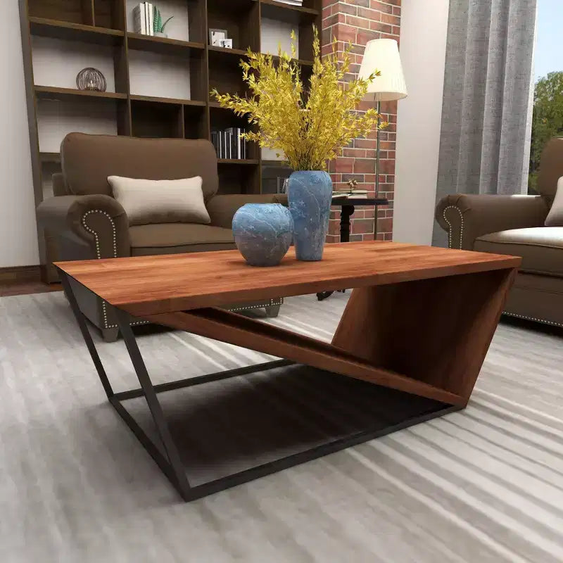 Table basse triangulaire moderne marron - Olivia & May