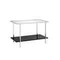 Angwin Console Table Mirrored Faux Marble/Chrome - Acme Furniture: Elegant Living Room Furniture with Fixed Shelf