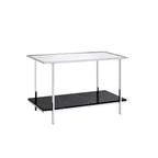 Angwin Console Table Mirrored Faux Marble/Chrome - Acme Furniture: Elegant Living Room Furniture with Fixed Shelf