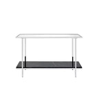 Console Angwin – Imitation marbre/chrome – Acme Furniture : Élégant mobilier de salon avec étagère fixe