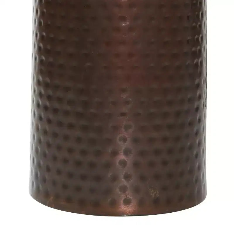 Lot de 4 tables industrielles en métal sur pied marron - Olivia & May : aucun assemblage requis, finition texturée