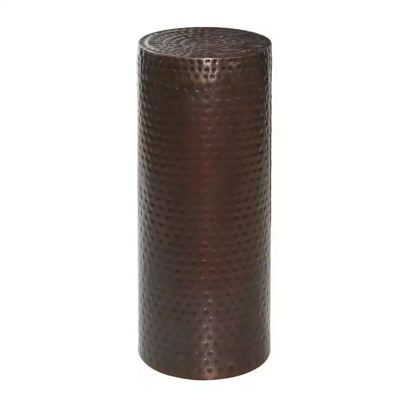 Lot de 4 tables industrielles en métal sur pied marron - Olivia & May : aucun assemblage requis, finition texturée