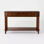 Console en bois de placage noyer avec deux tiroirs Nephi – Threshold™ conçue avec Studio McGee