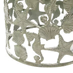 Table d'appoint Coastal Aluminum Argent - Olivia & May : base hippocampe, utilisation intérieure, aucun assemblage requis