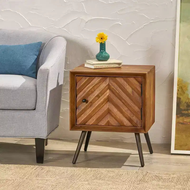 Christopher Knight Home Harrington Meuble de rangement mi-siècle en bois de manguier marron foncé : Pas d'étagères, cadre en bois massif