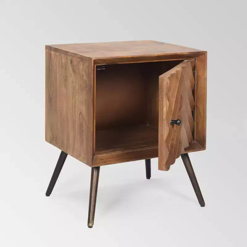 Christopher Knight Home Harrington Meuble de rangement mi-siècle en bois de manguier marron foncé : Pas d'étagères, cadre en bois massif