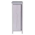 Armoire de rangement d'appoint Bednar blanc chêne 24h/24 et 7j/7 Shop At Home : Design moderne de ferme, portes à volets, 6 étagères