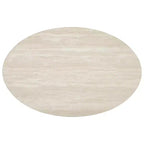 Ensemble de 3 tables basses et tables d'appoint Tarica en similicuir crème/base en métal doré - Signature Design by Ashley : style scandinave, tables ovales et rondes