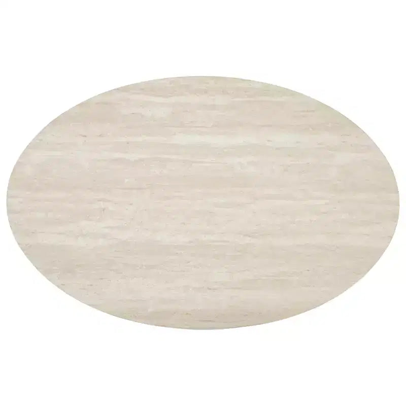 Ensemble de 3 tables basses et tables d'appoint Tarica en similicuir crème/base en métal doré - Signature Design by Ashley : style scandinave, tables ovales et rondes