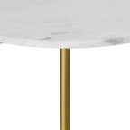 Table d'appoint ronde Fleetwood en marbre et bois Blanc/Naturel - WyndenHall