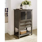 Meuble bas Elmhurst gris foncé - Finch : Style traditionnel, quincaillerie en bronze, cadre en bois, 2 portes, 2 tiroirs
