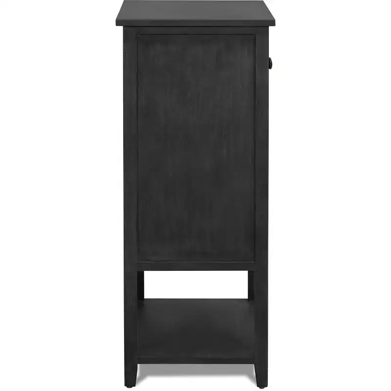 Meuble bas Elmhurst gris foncé - Finch : Style traditionnel, quincaillerie en bronze, cadre en bois, 2 portes, 2 tiroirs