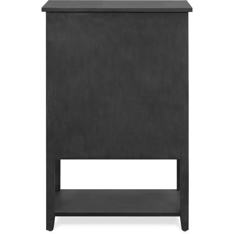 Meuble bas Elmhurst gris foncé - Finch : Style traditionnel, quincaillerie en bronze, cadre en bois, 2 portes, 2 tiroirs