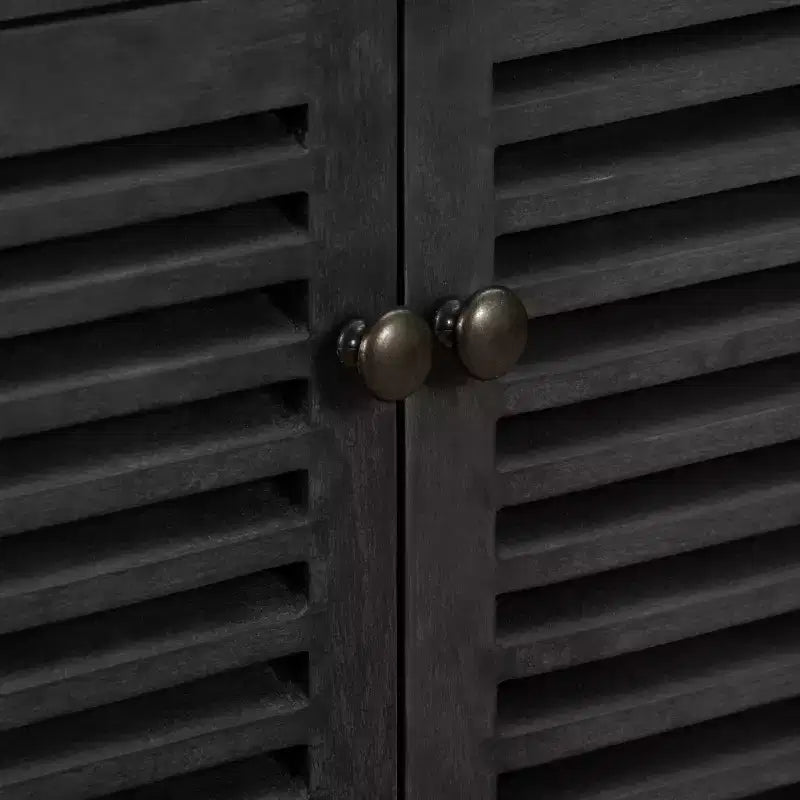 Meuble bas Elmhurst gris foncé - Finch : Style traditionnel, quincaillerie en bronze, cadre en bois, 2 portes, 2 tiroirs