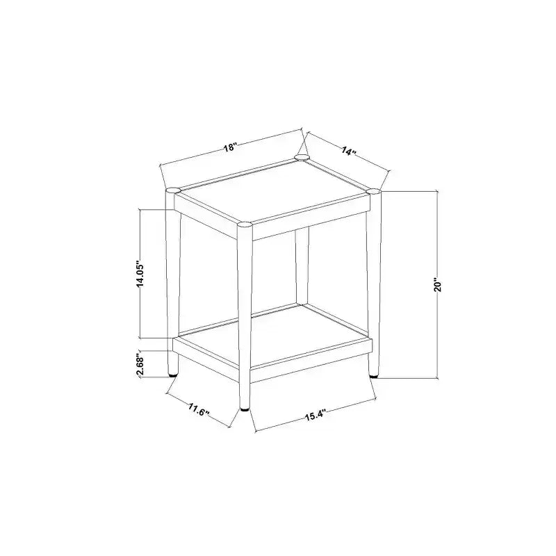 Table d'appoint en lin naturel avec étagère marron acajou – Threshold™ conçue avec Studio McGee