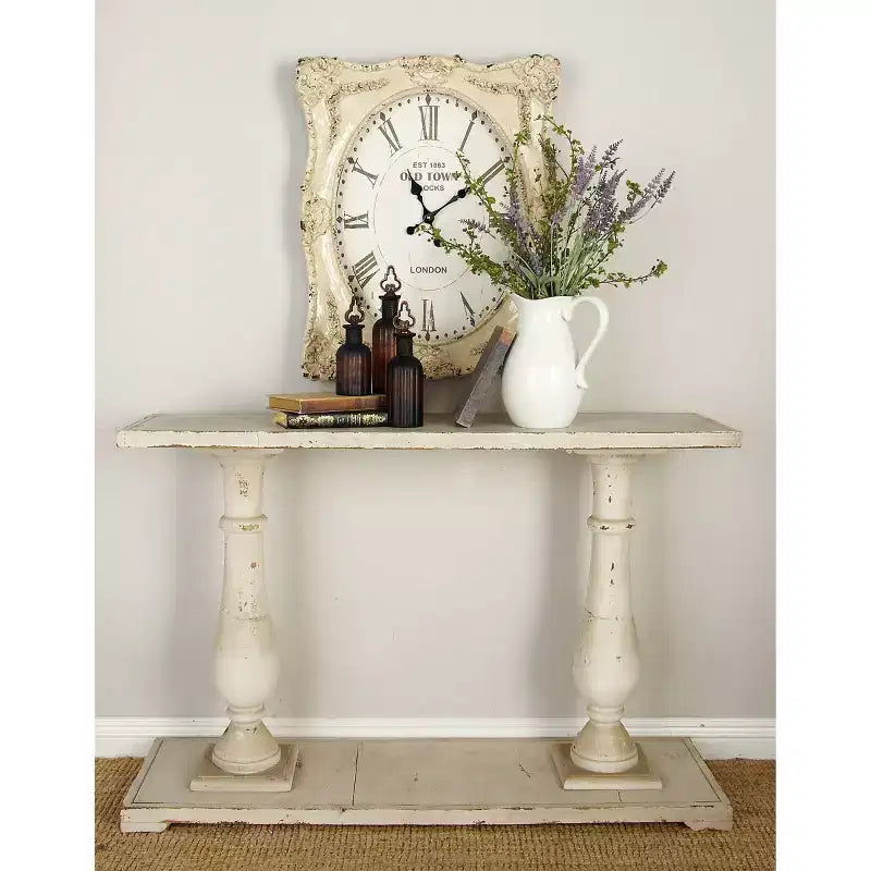 Console en bois blanc antique - Olivia & May