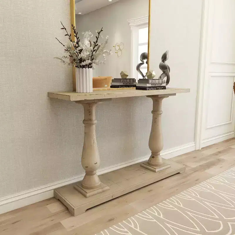 Console en bois blanc antique - Olivia & May