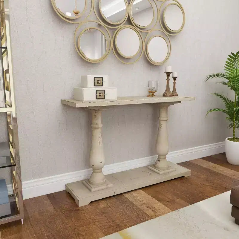 Console en bois blanc antique - Olivia & May