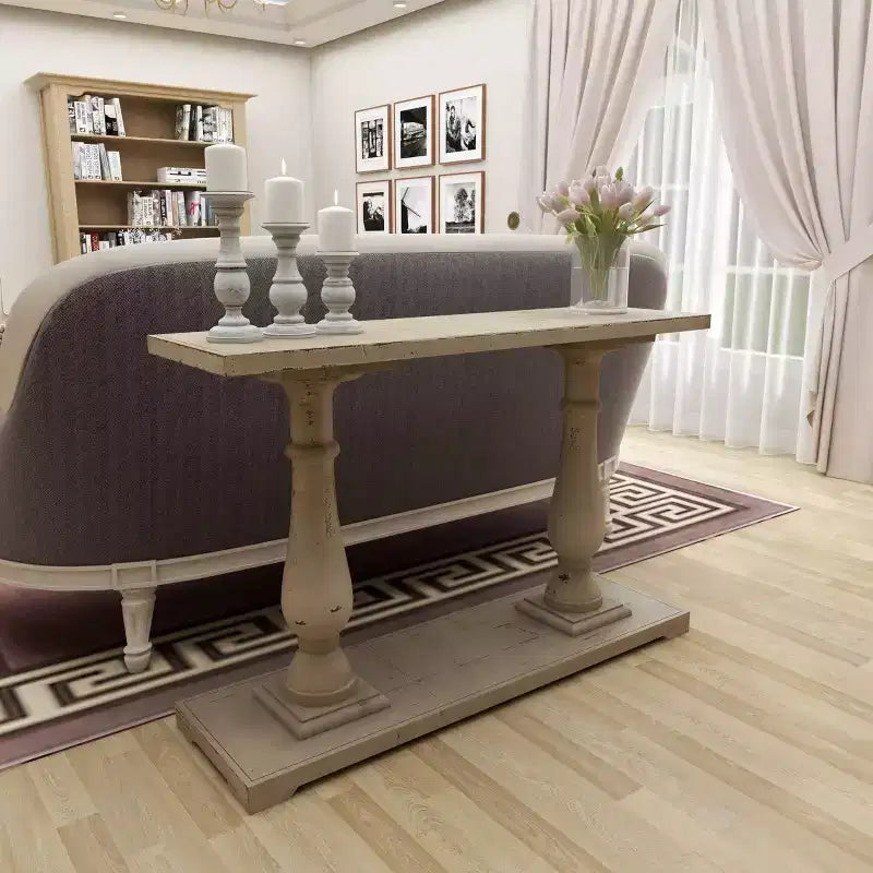 Console en bois blanc antique - Olivia & May