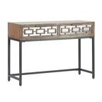 Hayworth Table Console Miroir Grise - Finch : Rangement Moderne avec Tiroirs, Finition Antique