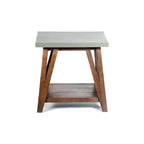 Table d'appoint Brookside Plateau en béton et bois Gris clair/Marron - Meubles Alaterre : Milieu de siècle moderne, Carrée, Étagère fixe
